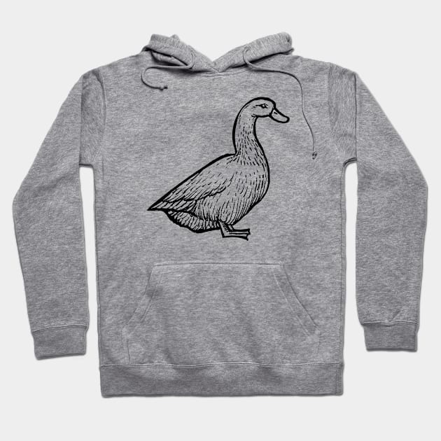 Duck Hand Drawn Hoodie by KC Happy Shop